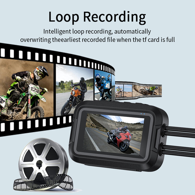 Caméra de tableau de bord étanche pour moto, caméra de moto, DVR complet, WiFi, GPS, avant, arrière, enregistreur vidéo de conduite, boîte noire, touristes, 1080P