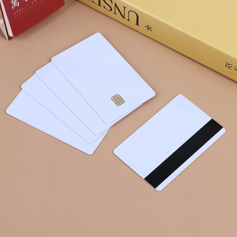 5 Pcs Sle4442 Chip Blank Smart Card With Magnetic Strip Hico 3 Track Inkjet PVC Contact Type Composite IC Card