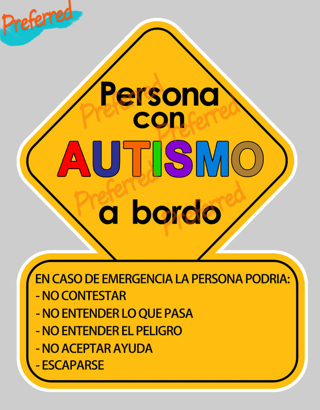 Spanish LetreroAuto Autismo , Child on The Boat , Baby In The Car , Decal Laptop Helmet Trunk Wall Vinyl Car Sticker