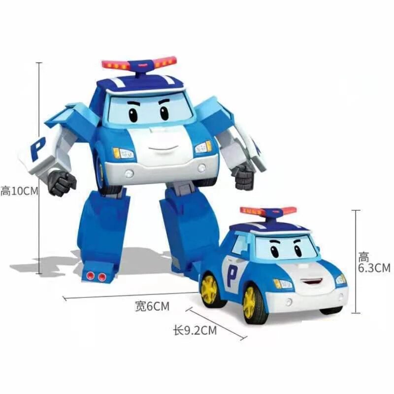6Stks/set 2024 Korea Speelgoed Polis Robocars Transformatie Robot Poli Roy Amber Anime Action Figure Cartoon Toy Car Child