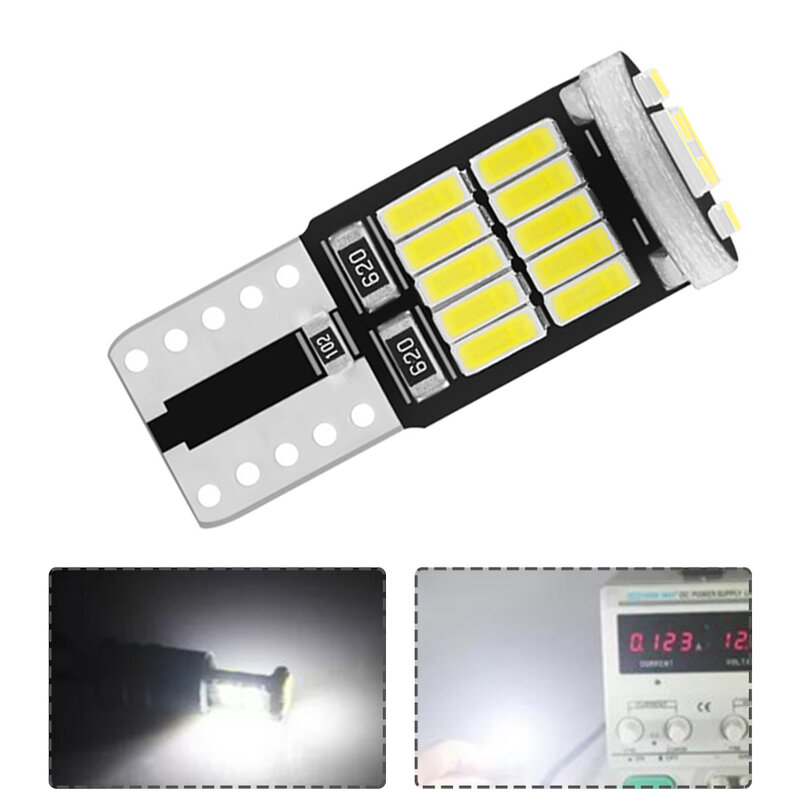 Bohlam lampu LED T10 4014 26SMD-12V DC, iradiasi 360 °, putih, Fitment Universal, bohlam LED T10 tahan lama