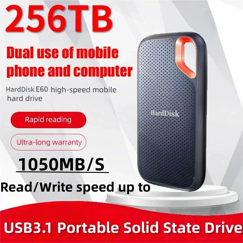 Festplatte mobil ssd e60 1TB 2TB 256TB USB 3,1 HD externe Festplatte für Laptop ps5 mobile Festplatte HDD-Speicher geräte Disco Duro