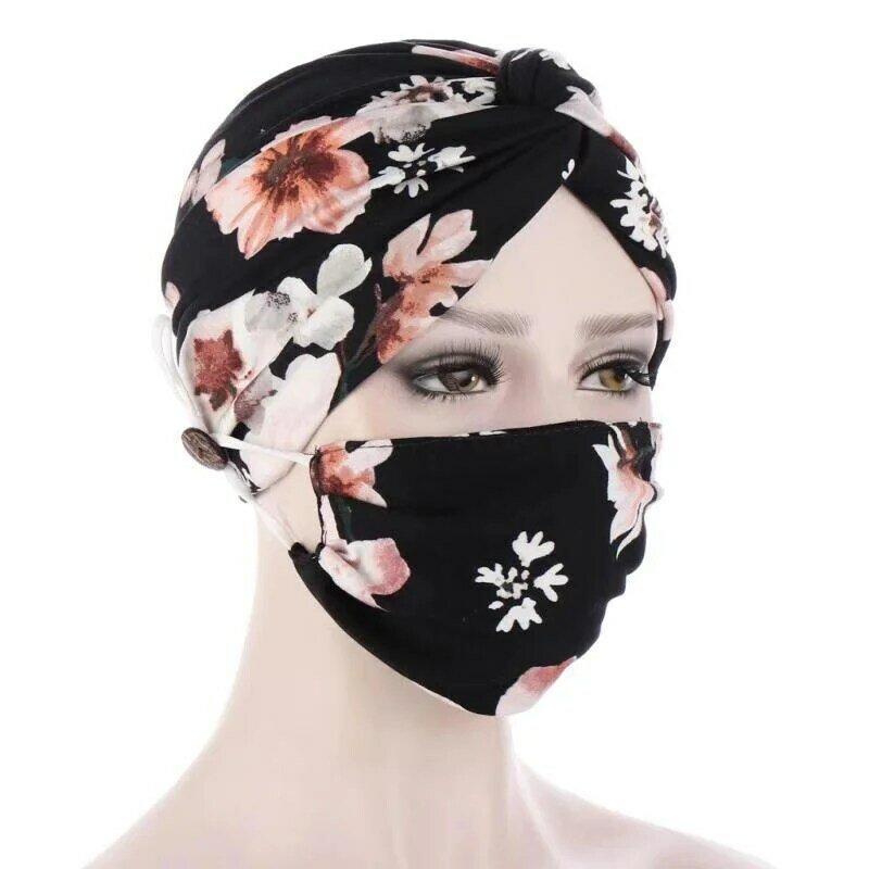 Женская Боковая кнопка для маски, подвесная модель, тюрбан, женская головная повязка, головной платок, женская головная повязка