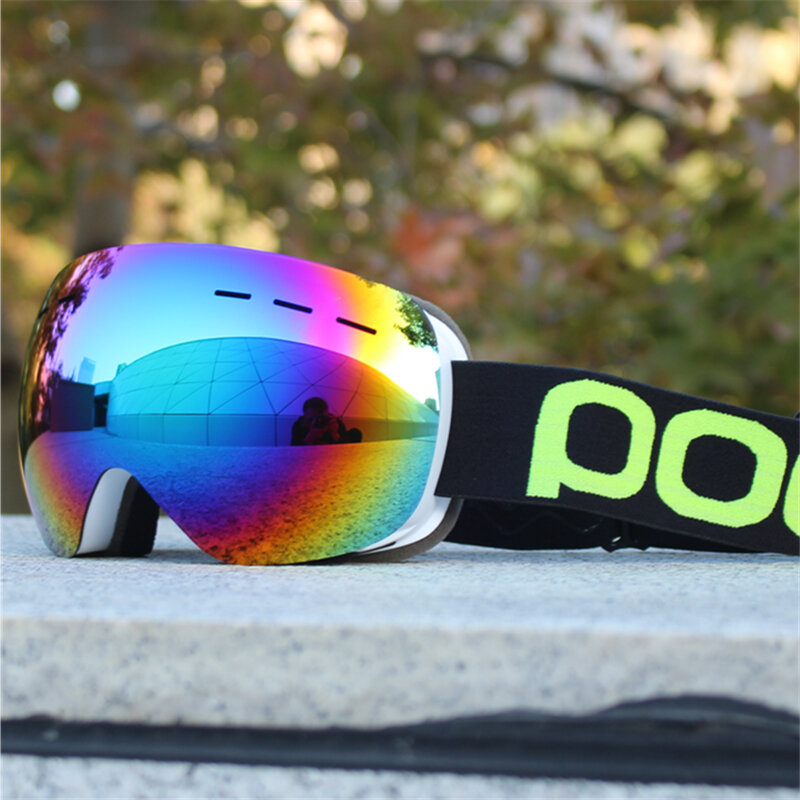 Gafas de esquí para hombre y mujer, lentes antivaho para la nieve, con máscara gratuita, de doble capa, UV400, para Snowboard