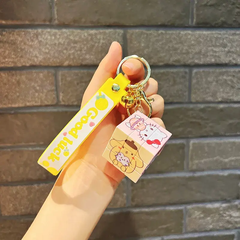 Sanrio Hello Kitty magicキューブキーホルダー、kuromi citocorol pompompurinキーリング、ガールかわいいキーホルダー、カワイイ漫画キーホルダーギフト
