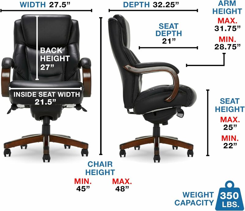 Высокий офисный стул La-Z-Boy Delano с высокой спинкой, эргономичная поддержка талии, офисная мебель из натуральной кожи