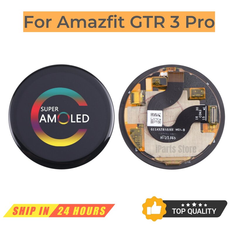 Wyświetlacz AMOLED zamienne iParts zespół ekranu dotykowego do Huami Amazfit GTR 3 Pro czarne części do naprawy