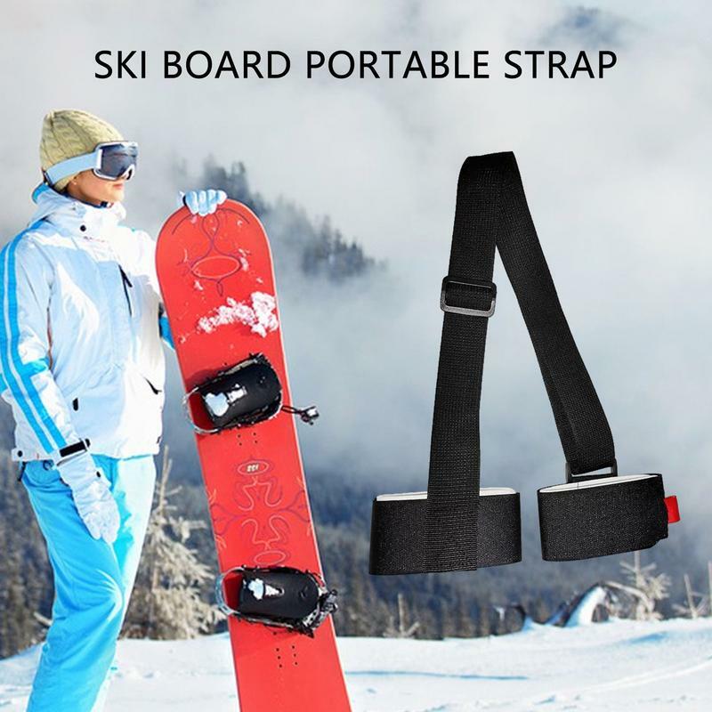 ナイロン調節可能なスキーバッグ、スキーポール、ショルダーハンドキャリア、ラッシュハンドルストラップ、ポーターフック、スキースノーボード用のループ保護