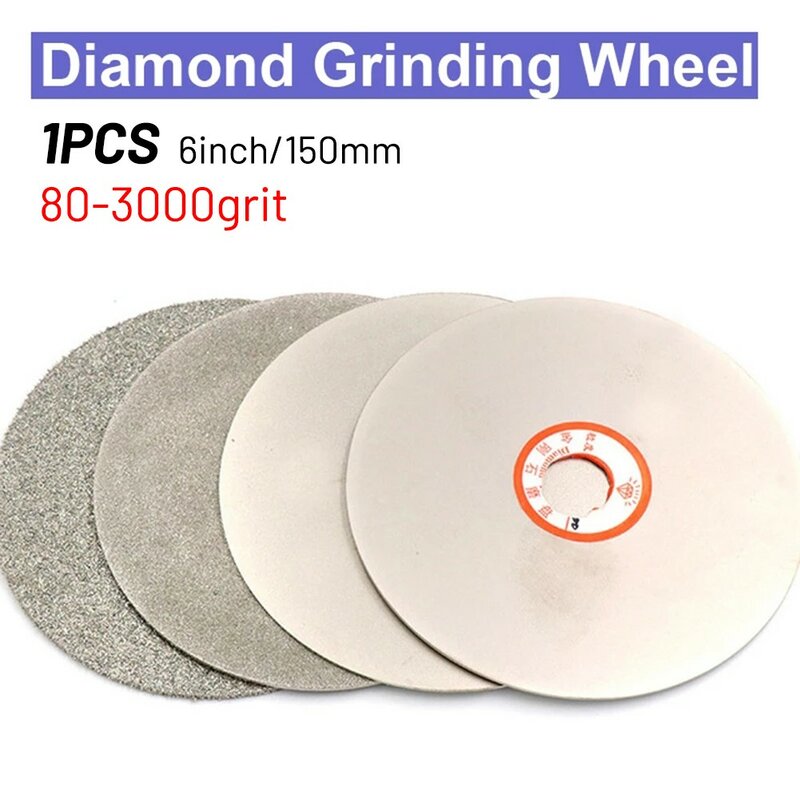 6 "150mm 80-3000 Grit Diamant Beschichtet Rad Lapidar Polieren Schleifen Disc Für Schmuck Jade Kristall Glas polieren Schleif