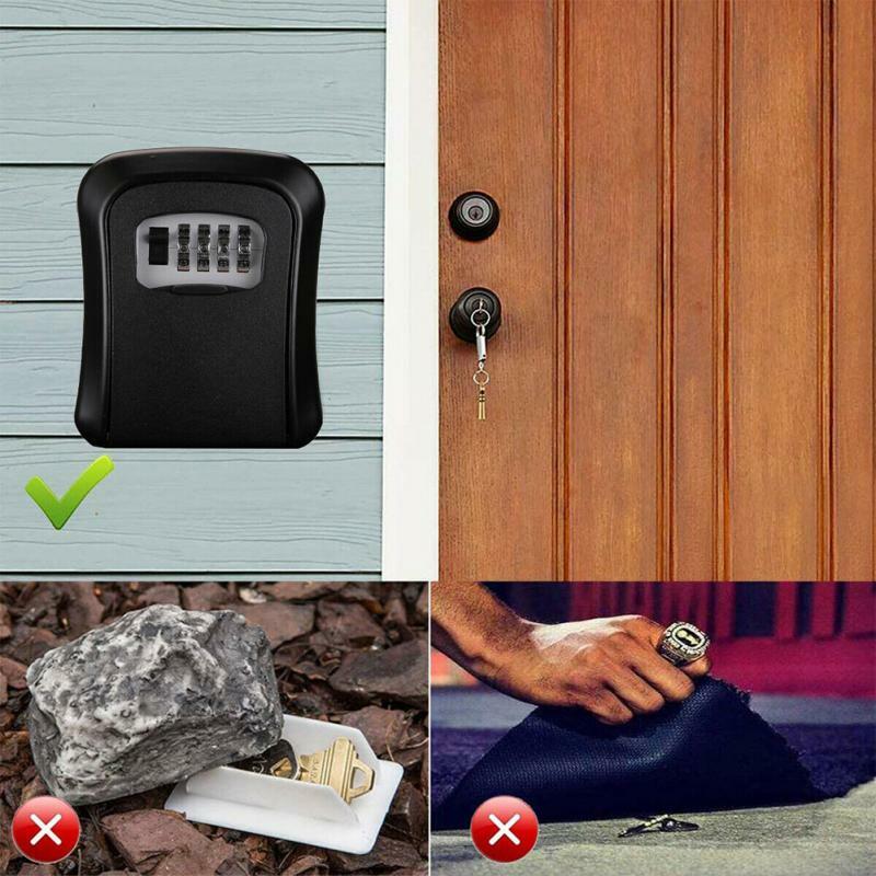 صندوق قفل لتخزين المفاتيح مقاوم للماء ، مثبت على الحائط ، كلمة مرور آمنة ، مجموعة No4 ، داخلي وخارجي