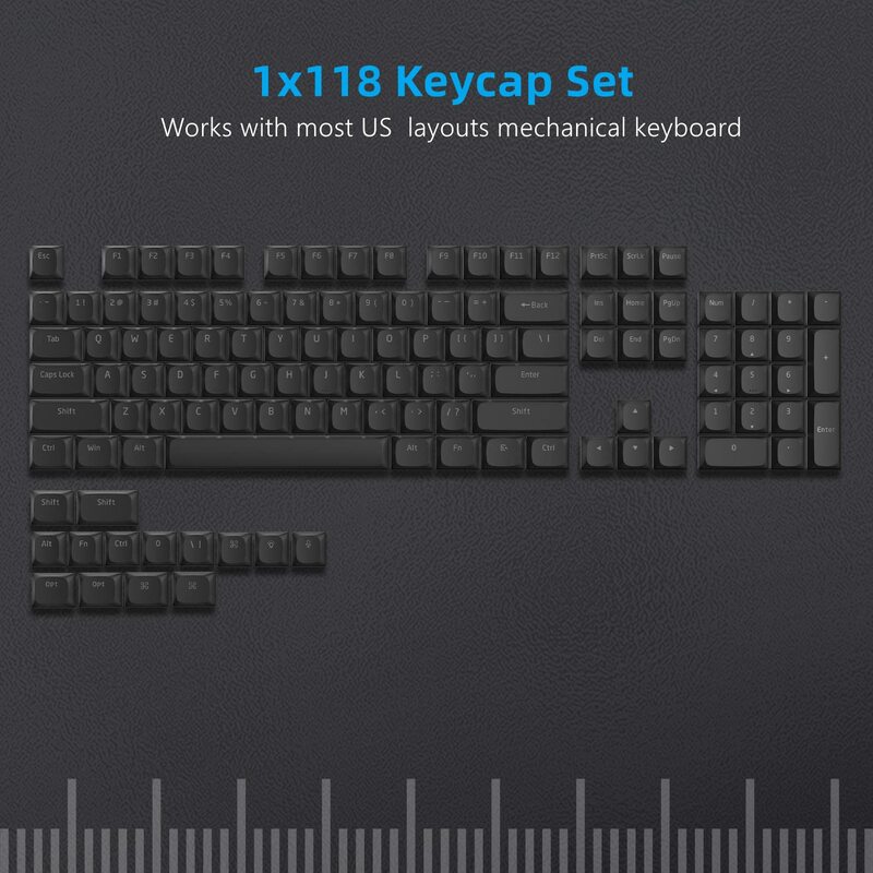 Niestandardowe niskoprofilowe nasadki na klawisze PBT 118 klawiszy Horizon Keyboard Keycaps dla 60% 65% 75% 100% przełączników Cherry Gateron MX Klawiatura dla graczy