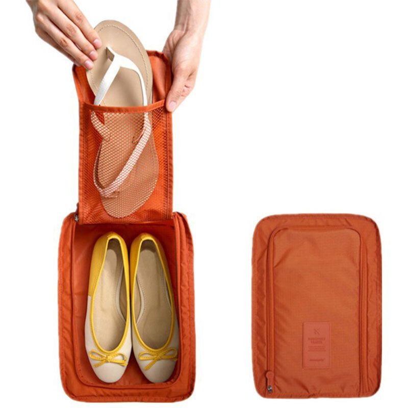 Bolsa de almacenamiento portátil para zapatillas de deporte, bolsa de almacenamiento de zapatos individual, impermeable, transpirable, plegable, pequeña, 6 colores