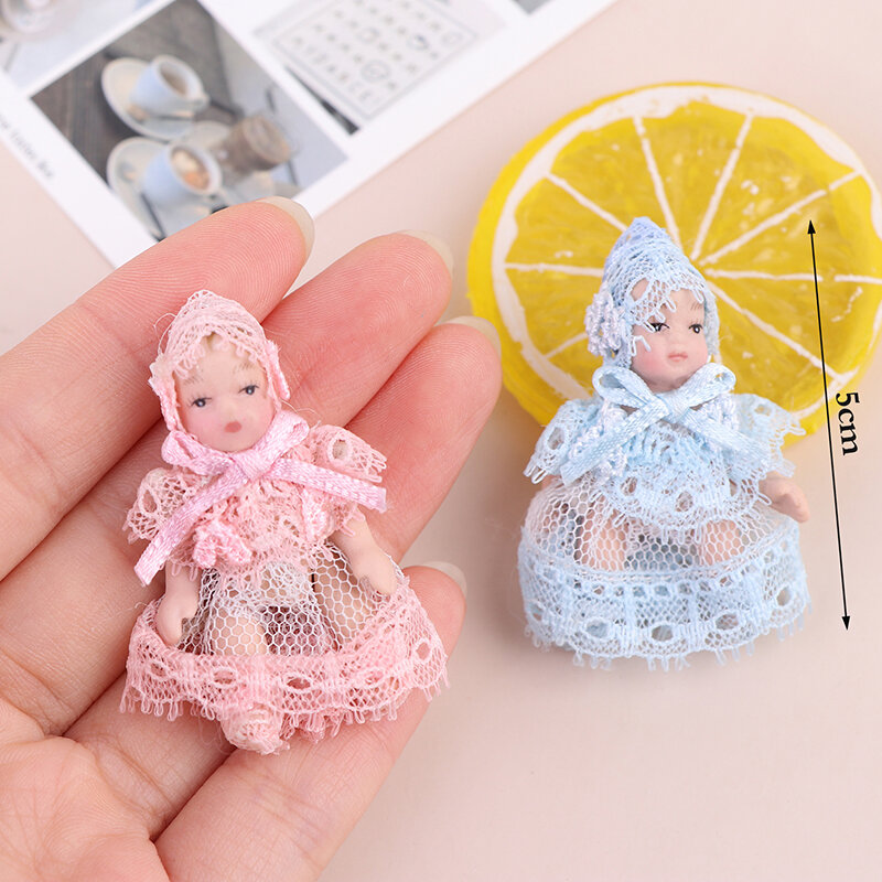 New 1:12 Dollhouse Miniature Cute Baby Doll People Model Body Joints Moveable Doll