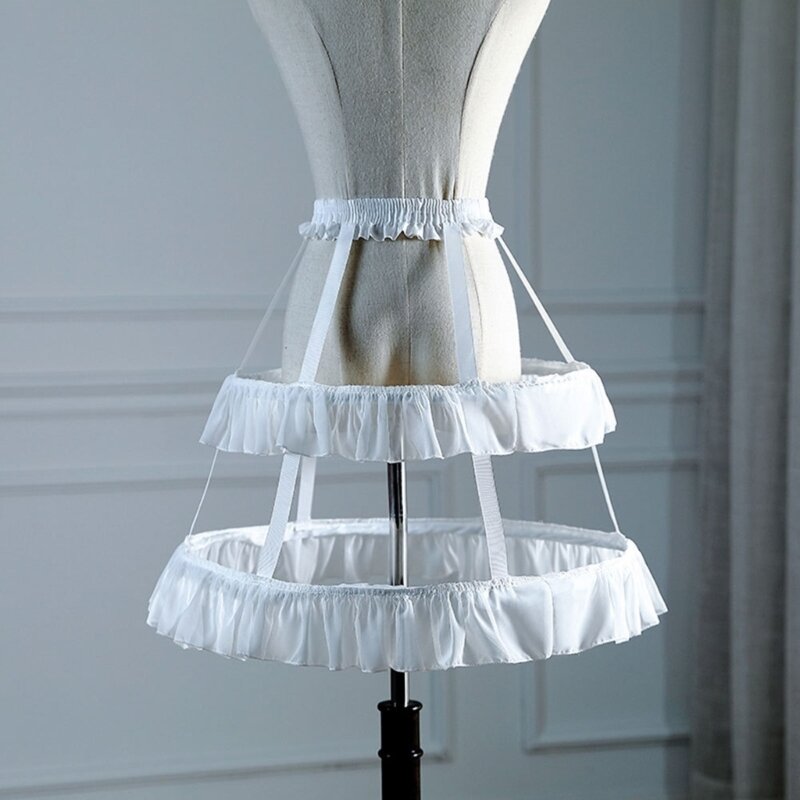 Elastic Waist Ruffled Skirt Support Girls Cosplay Violence Petticoat Wedding Dress Underskirt for Bride Photography