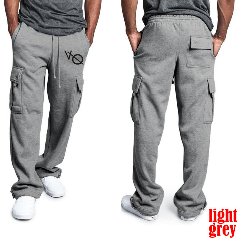 Men's Fashion Cargo Sports Trousers Drawstring Jogging Pants Trousers Casual Multi Pockets Baggy Pants Sweatpants S-4XL