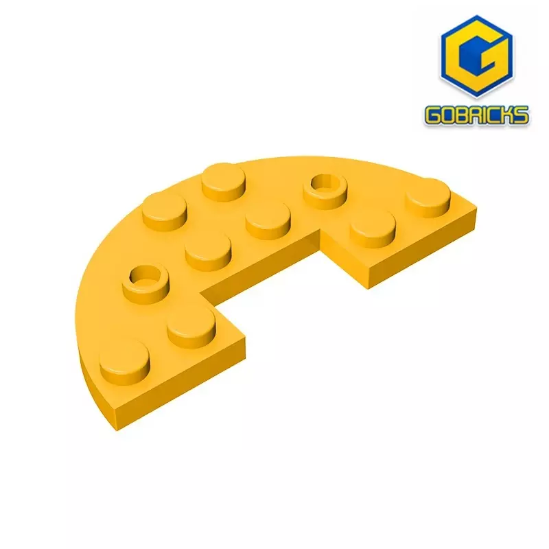 Gobricks GDS-705 Blocos de Construção para Crianças, Redondo, Meio, 3x6 com Recorte 1x2, Compatível com Lego 18646, Educacional, DIY