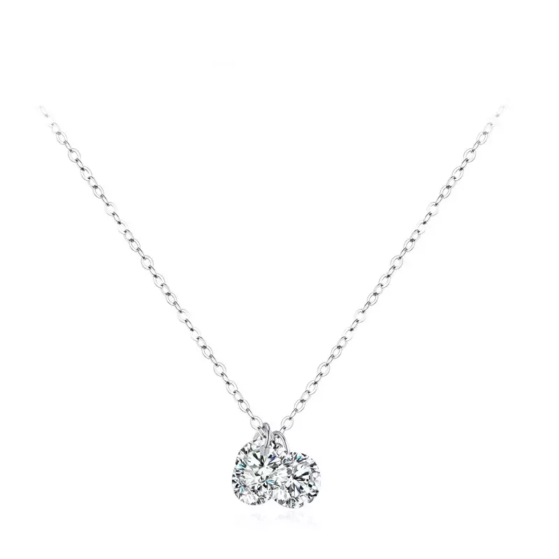 Collar de diamantes de imitación brillantes de plata S925, moderno y versátil, estilo europeo y americano para niña de alta gama