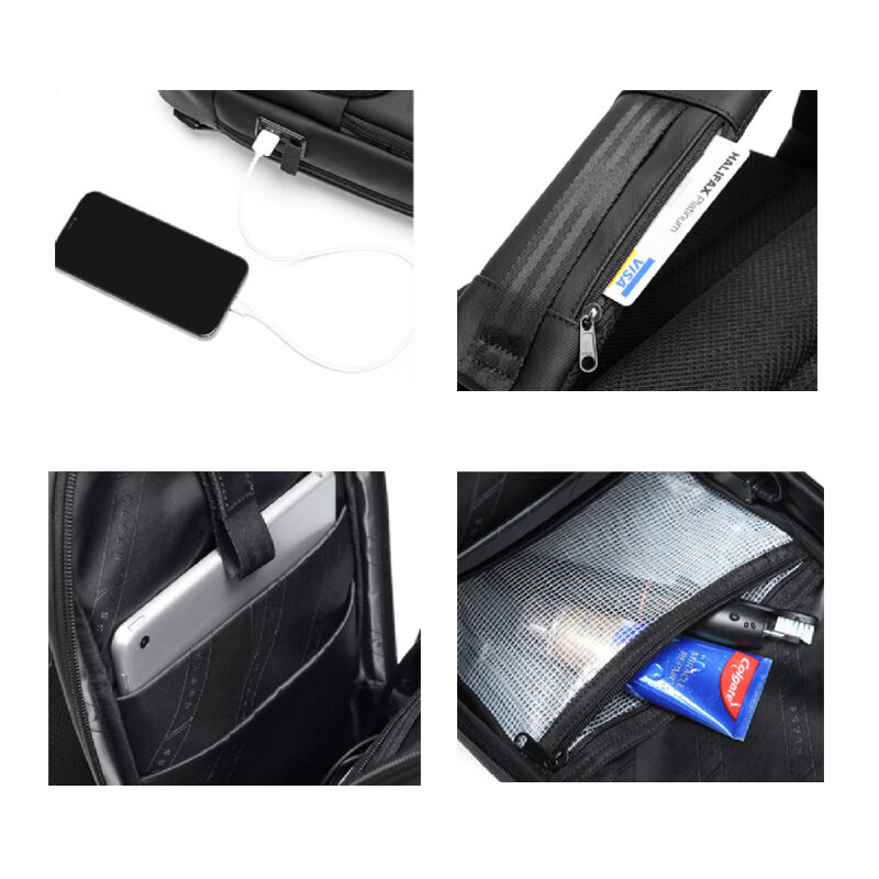 Многофункциональная нагрудная сумка для мужчин, водонепроницаемые сумки-слинг через плечо, повседневный дорожный мессенджер с USB-разъемом