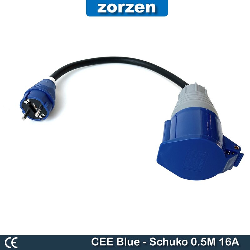 CEE Plug para adaptador Schuko, adequado para camping, caravanismo geradores no local, 16A