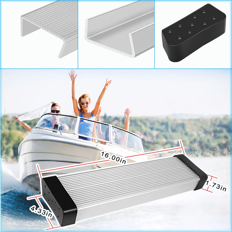 6 pcs/set Boat Trailer Aluminum Fender Mounts Fit for Boat Trailer Round & Step Pad Bolt On Brackets Boat Install Accessories