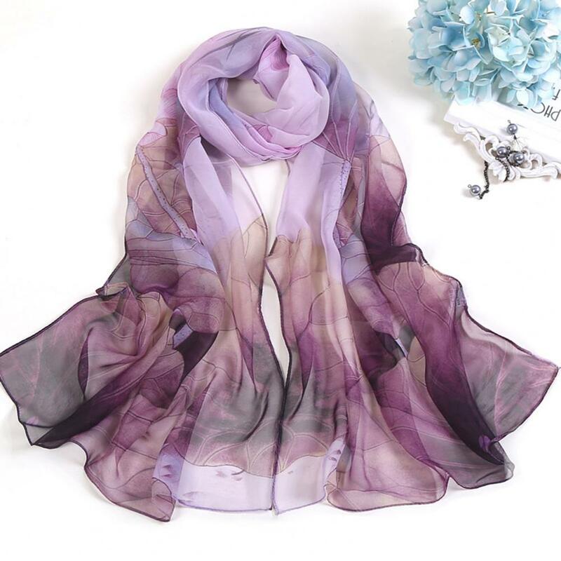 Женский шарф с цветочным принтом солнцезащитные Универсальные женские шали для ежедневного использования