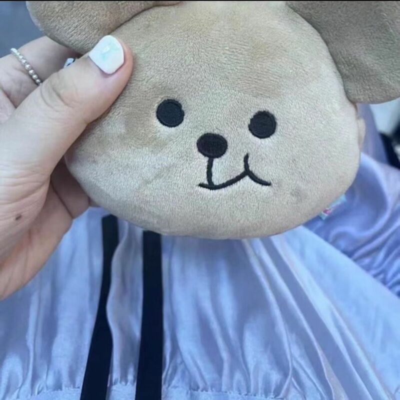 Borsa portamonete con orso in peluche con cerniera borsa portaoggetti per cartoni animati tridimensionale divertente borsa per piccoli oggetti donna in stile coreano
