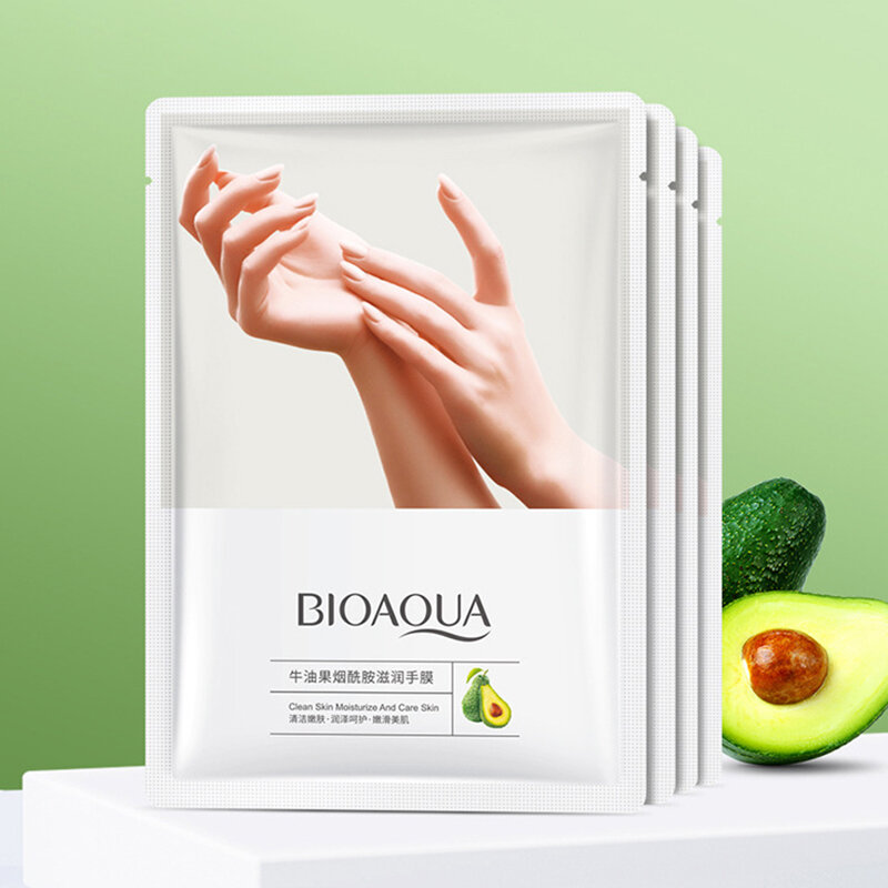 BIOAQUA-Máscara Manual de Abacate, Hidratante, Esfoliante, Refirmante, Nutritiva, Máscaras, Produtos para Cuidado da Pele, 5 Pares