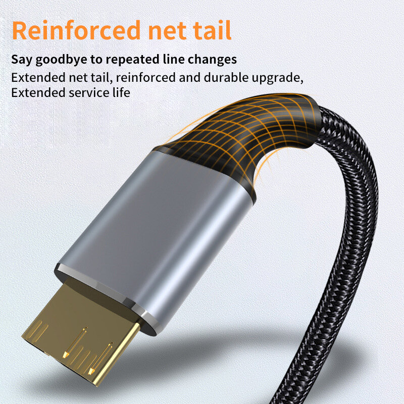 Kabel typu C do Micro B USB3.0 dysk twardy 5 gb/s szybki kabel danych do laptopa MacBook telefon zewnętrzny dysk SSD HDD Camera