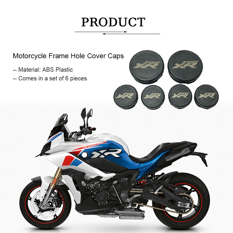 Motocicleta Frame Hole Cover Caps, Chassis Plugues para BMW S1000XR S 1000XR S1000 XR 2013-2022 2019 2020 2021, 6 peças