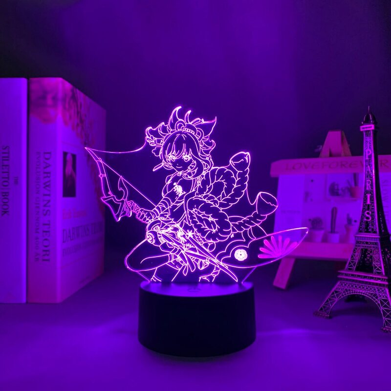 3d Светодиодная лампа Yoimiya Genshin, ударопрочное украшение для детской спальни, детский подарок на день рождения, украшение для комнаты Genshin, све...