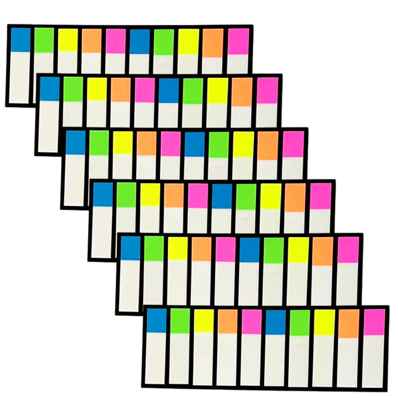 6 set dapat ditulis dapat memposisikan ulang nyaman praktis mengelompokkan file tab lengket buku catatan kantor berwarna untuk buku