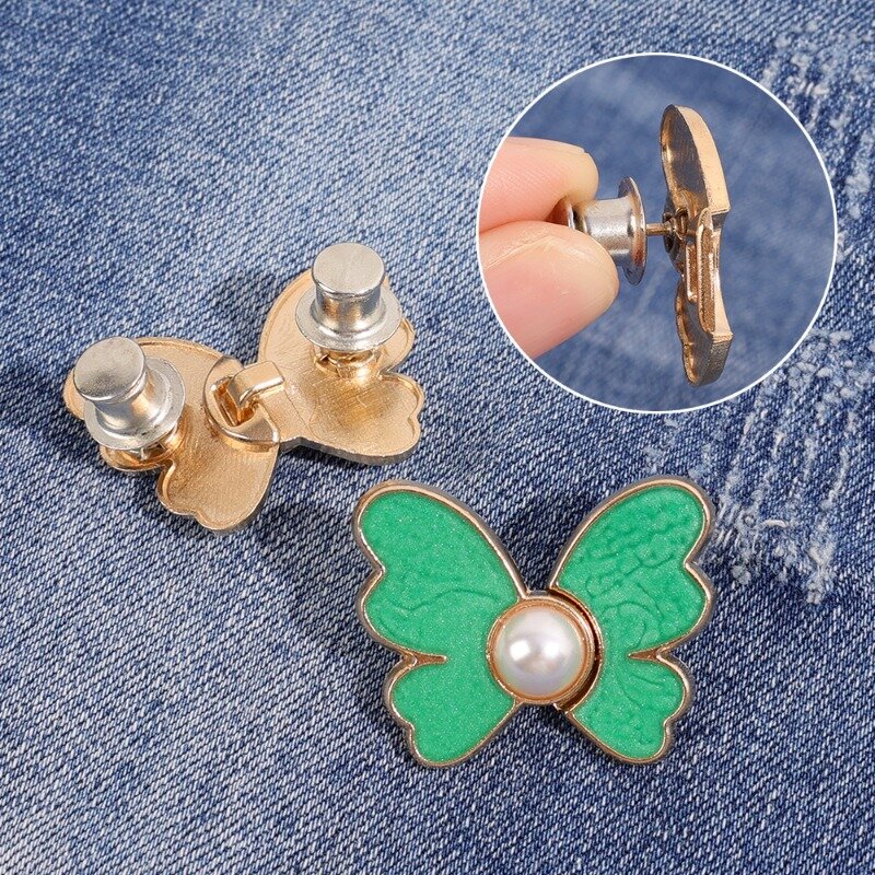Hebilla de mariposa colorida versátil desmontable cosido libre circunferencia de cintura ajustable botón de ajuste extraíble herramienta mágica