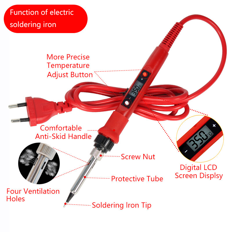 Soldering Irons 110V 220V 80W Adjustable soldering iron kit Adjustable Helping Hand With Magnifying Glass Dual Alligator Clips