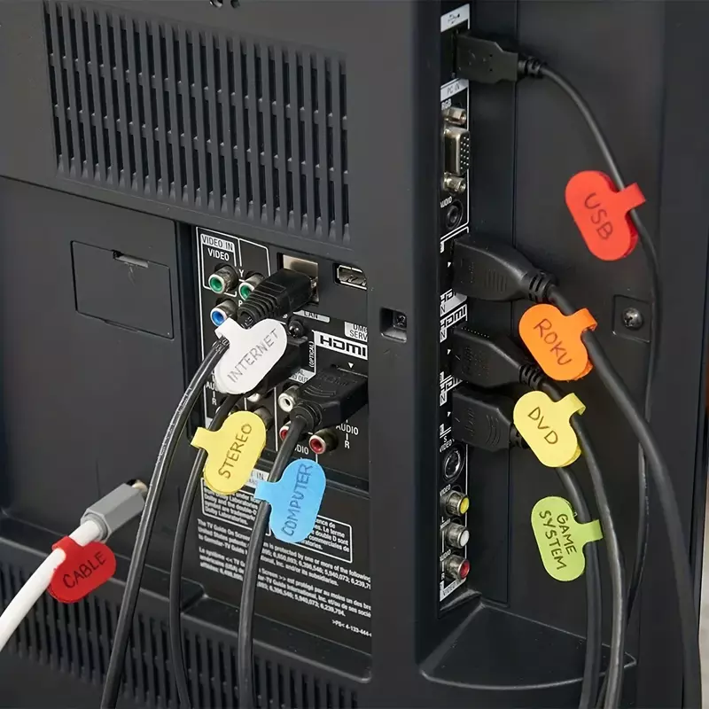 10/20 buah ikat kabel Label kabel warna acak dapat digunakan kembali dengan Label tulisan kabel Label kawat dan Label kawat identifikasi mudah