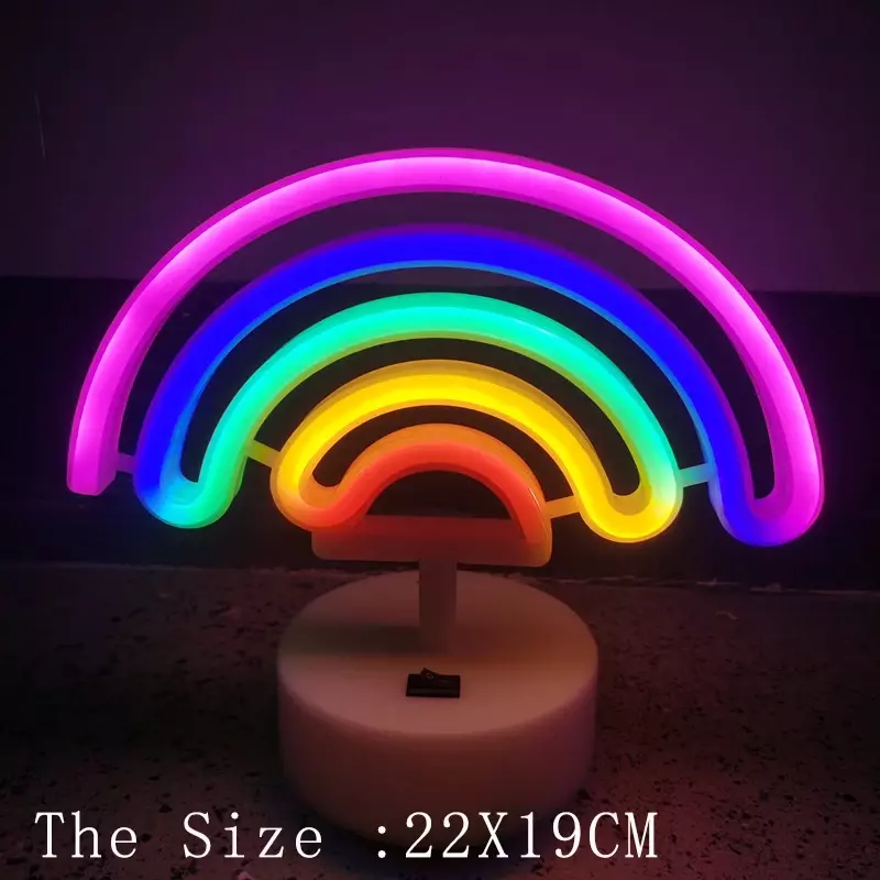 Chmura Neon oświetlenie LED do sypialni wiszące przyjęcie świąteczne dekoracje tęcza kolorowa lampka nocna żarówka neonowa zasilanie USB