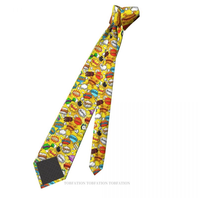 Corbatas de cómic impresas en 3D para hombres, accesorios de camisa de fiesta de boda de negocios callejeros de Hip-Hop
