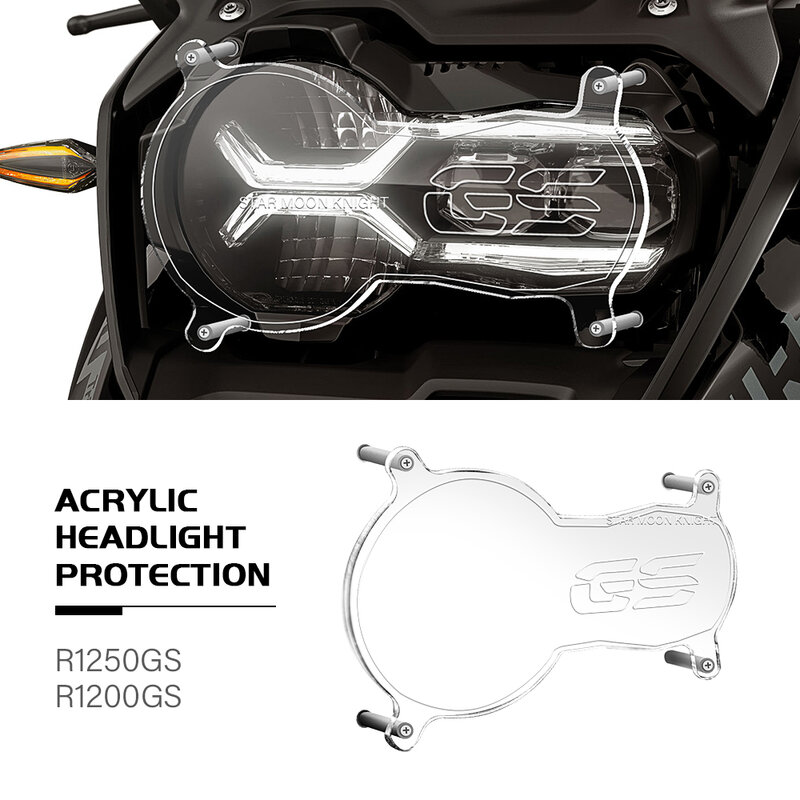 Motocicleta acrílico farol protetor, tampa da luz, guarda protetora para BMW R1200GS R1250GS R 1250 GS LC aventura 2013-2023