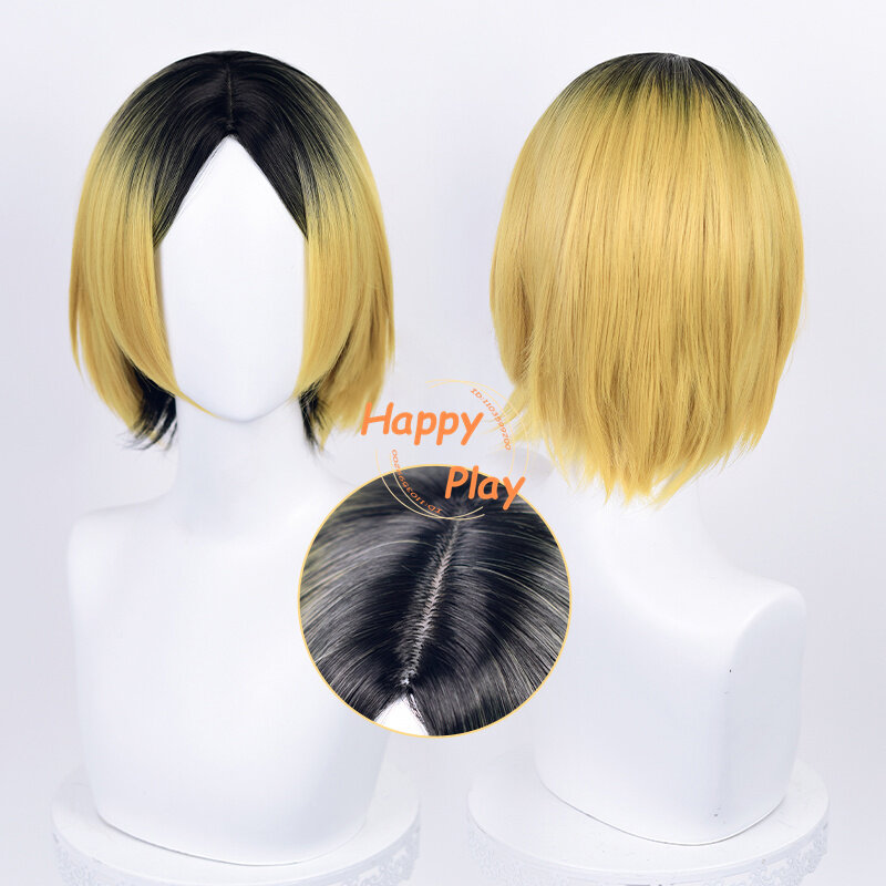 4 Styles Kenma Kozume Cosplay Wig Golden Black Dyeing Kozume Kenma Females Wig Heat Resistant Synthetic Hair Halloween Carnival