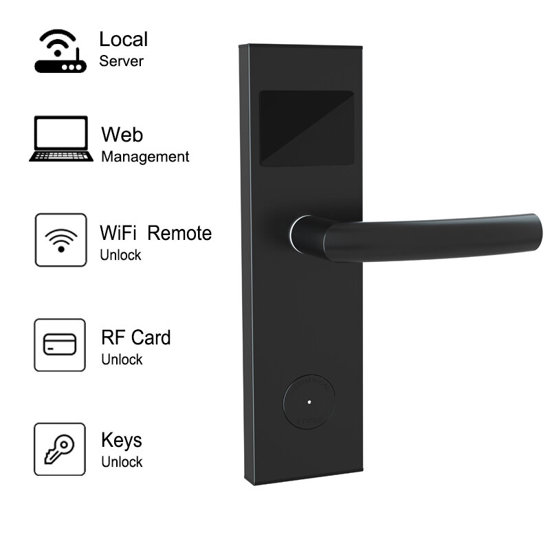 نظام قفل الفندق الذكي لبطاقة التعريف بالإشارات الراديوية عبر الإنترنت مع خادم محلي لحماية البيانات