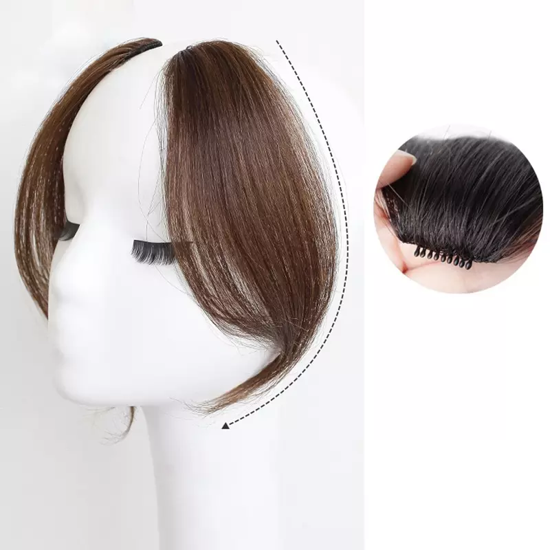 2024 модный парик 2 шт. бесшовные натуральные невидимые воздушные боковые челки показывают небольшое лицо удлинение волос парик