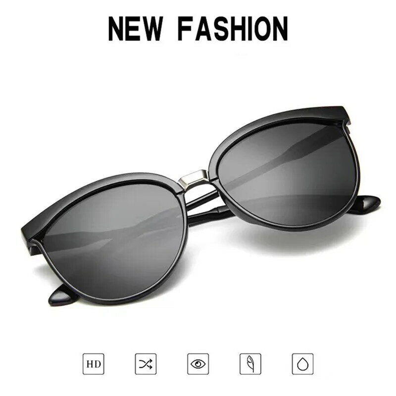 Lunettes de soleil vintage œil de chat pour femme, lunettes de soleil rétro classiques, lunettes d'extérieur, boîte incluse, mode de luxe, UV400