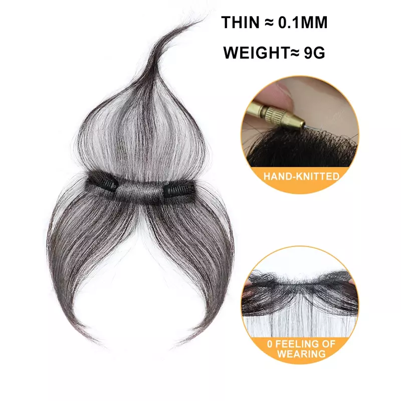 Frange de cheveux de bébé humain pour femme, 100% vrais cheveux humains, clip sur frange, 360 °, couverture 3D, contaminants, py, faux clip dans les extensions de cheveux