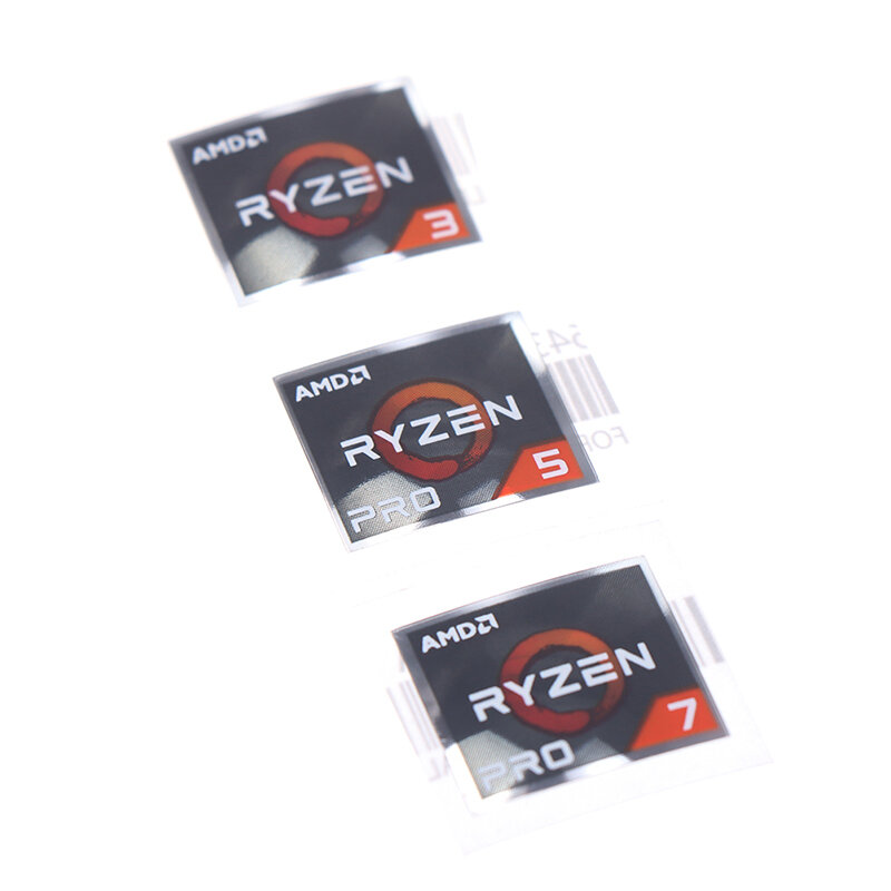 Etiqueta adhesiva de la serie AMD A9 PRO, E2, Ryzen 3, 5, 7, logotipo, decoración artesanal, 5 piezas