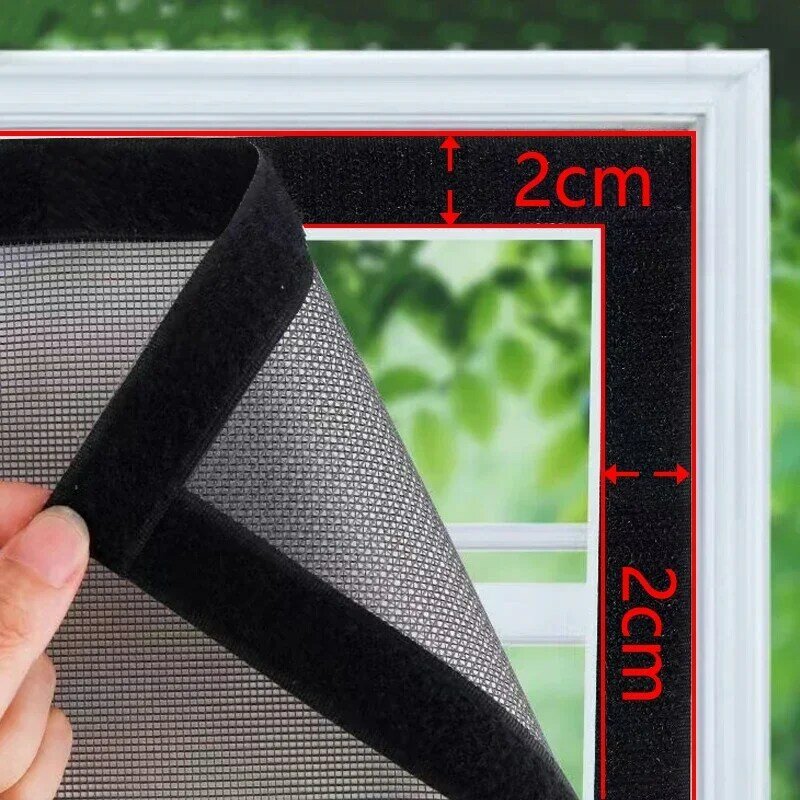 Samoprzylepne i wielokrotnego użytku moskitiery do okien, ekrany okno na komary, tiul, konfigurowalne w lecie siatka do prania