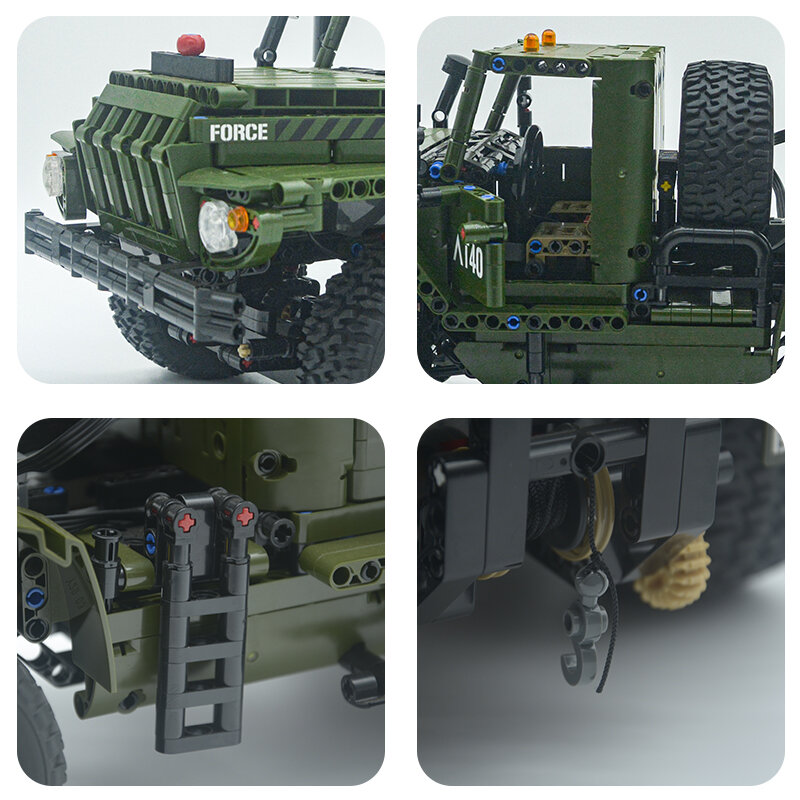 T4011 Technische Auto Moter Power App Afstandsbediening Katyusha Rocket Launcher Bricks Bouwstenen Speelgoed Militaire Bouw