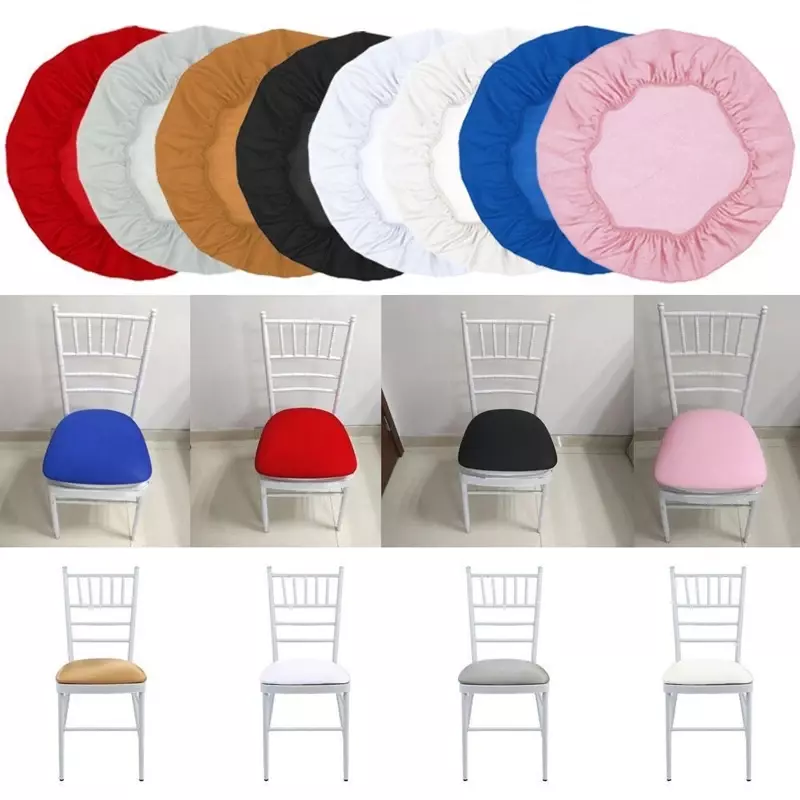 Funda elástica de Color liso para asiento de Silla, cubierta de moda para banquete en casa