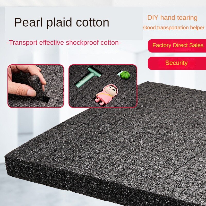 50x30cm Plaid Pearl Cotton Customizable Size Cutting Foam Lining Packaging Pre-cutting Tool Box And Hard Case Foam Shadow Foam