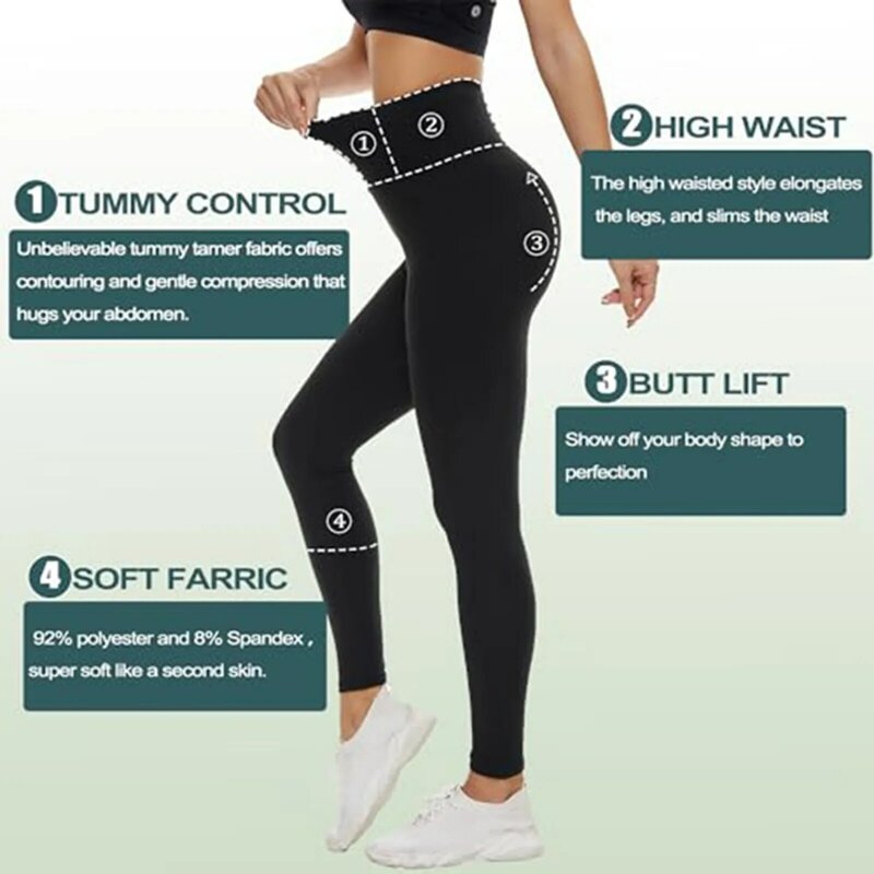 Leggings esportivos elásticos para mulheres, calças justas de treino, calças confortáveis de cintura alta, legging sexy push up feminino