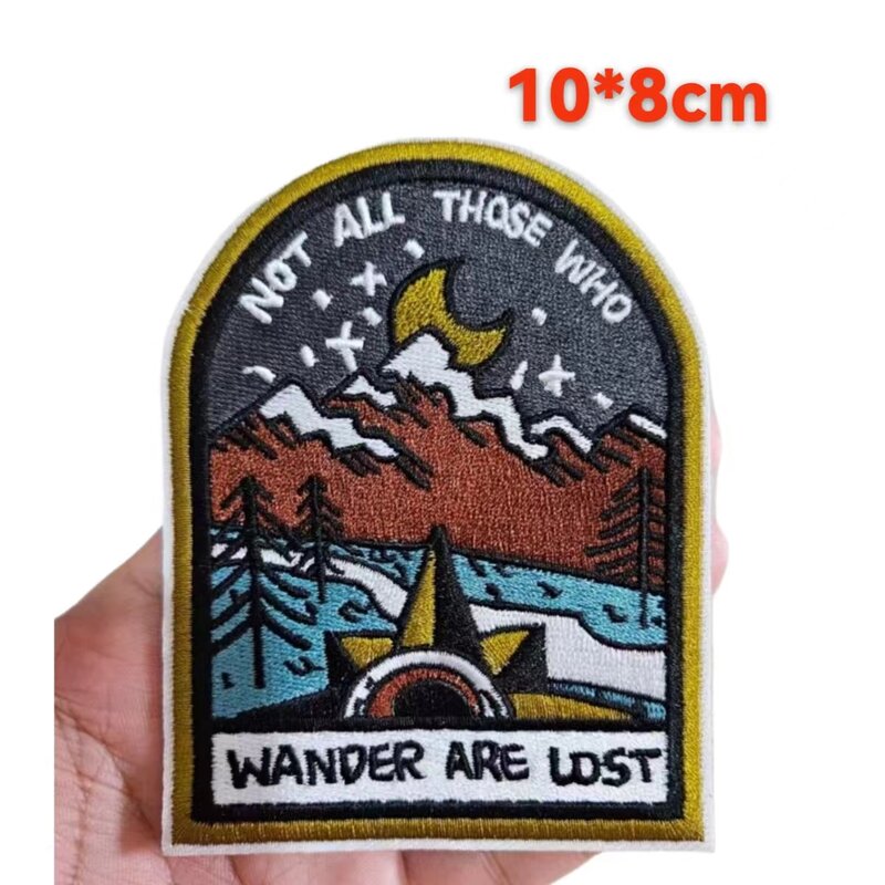 3PCS/lot Not all Those Who Wander are Lost Iron on Sew On Embroidery Patches for Clothing Hats Badge DIY Jackets Sew Stickers