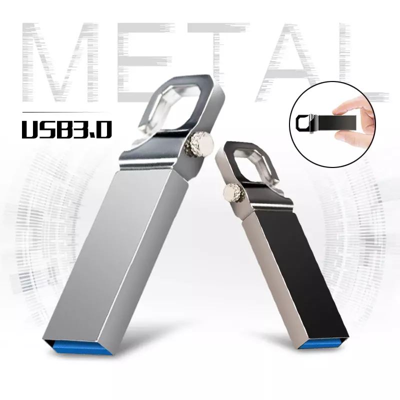Impermeável Metal USB 3.0 Pendrive, Flash Drive, Memory Stick, Flash Disk, Presente, 4GB, 8GB, 16GB, 32GB, 64GB, 128GB, 256GB